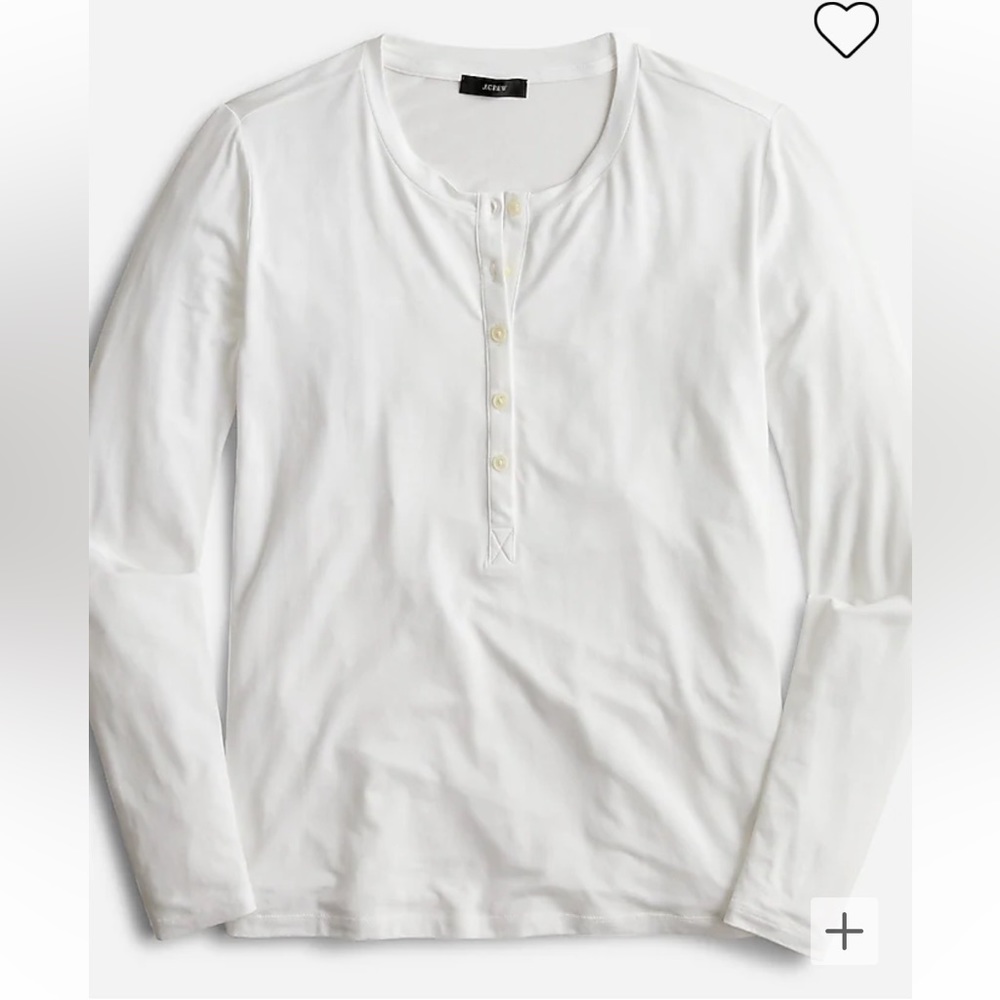 NWT J. Crew White Dream Henley